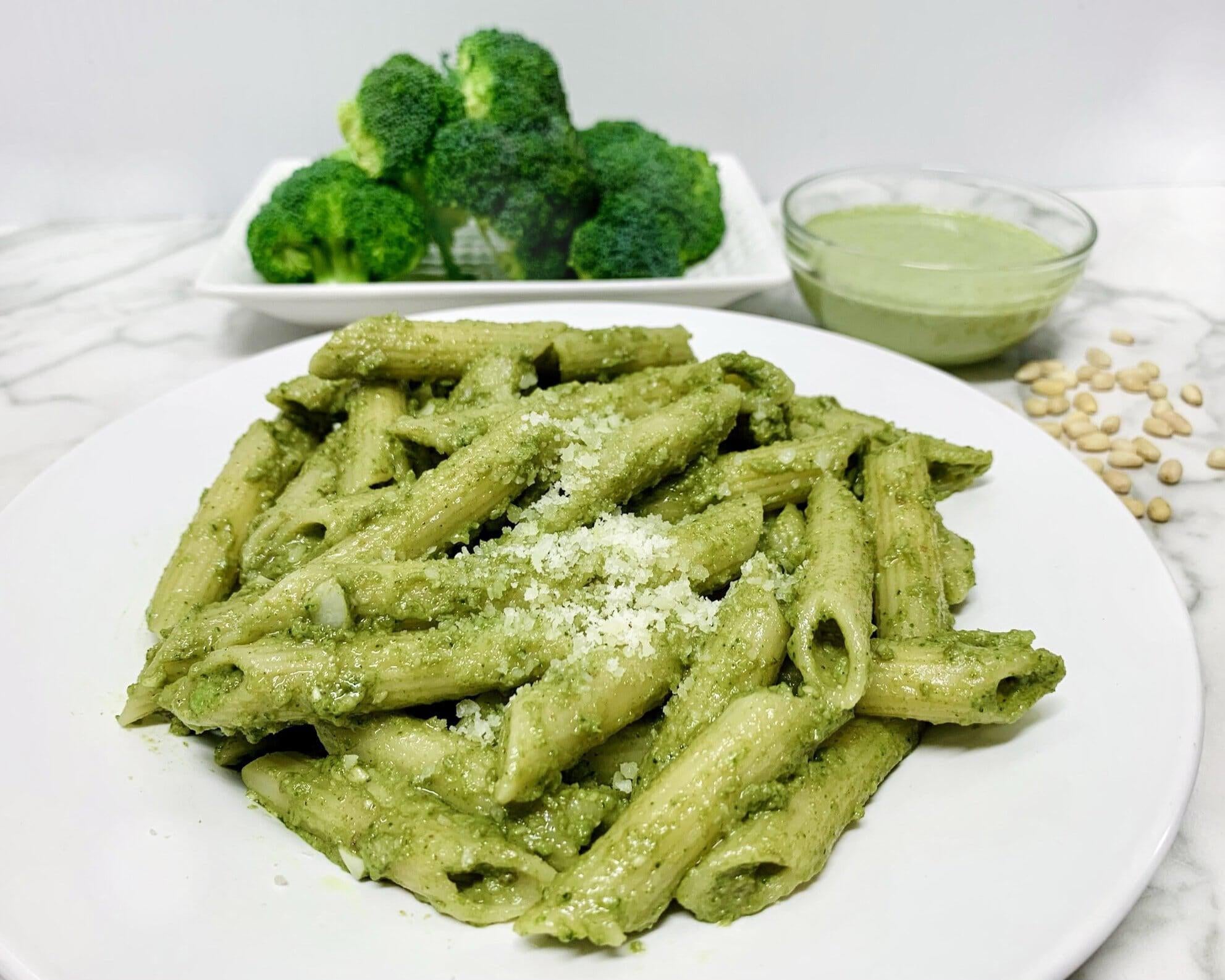 Broccoli Spinach Pesto Pasta