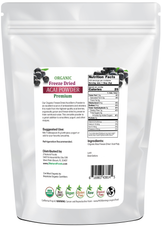 Acai Berry Powder Premium - Organic Freeze Dried back of the bag image 5 lb