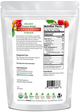 Acerola Cherry back of the bag image 1 lb