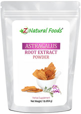 Photo of front of 1 lb bag of Astragalus Root Extract Powder front of bag image Z Natural Foods
