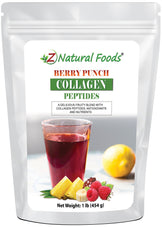 Photo of front of 1 lb bag of Berry Punch Collagen Peptides