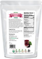 Photo of back of 1 lb bag of Black Currant Juice Powder - Organic
