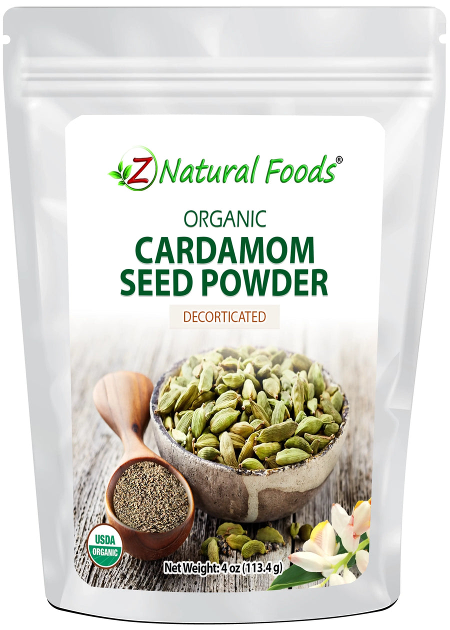 Front bag 4 oz image of Cardamom Seed Powder - Organic