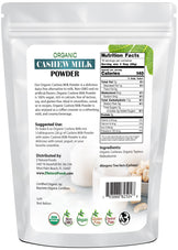 Photo of rear of 1 lb bag of Cashew Milk Powder - Organic