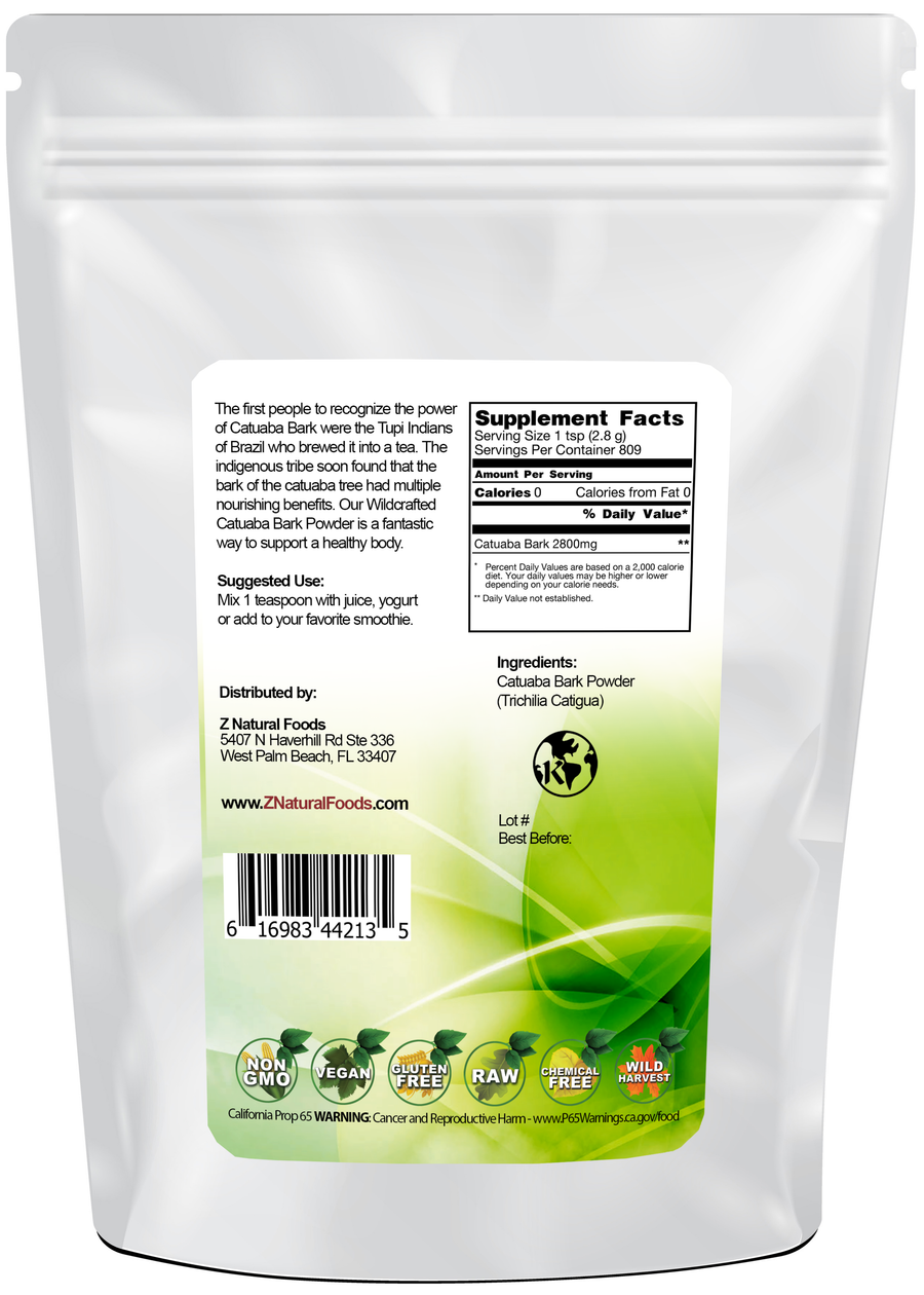 Catuaba Bark Powder back of the bag image 5 lb