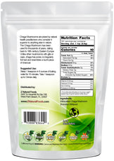 Wildcrafted Chaga Mushroom powder back of the bag image 1lb