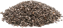 Chia Seeds in a pile on white background