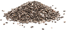 Chia Seeds in a pile on white background
