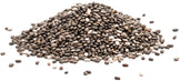 Chia Seeds in a pile on white background