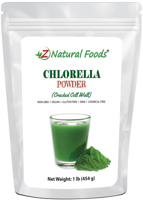 Photo of front of 1 lb bag of Chlorella Powder (Cracked Cell Wall)
