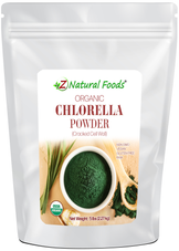 Front of the bag image for 5 lb of Organic Chlorella Powder Cracked Cell Wall
