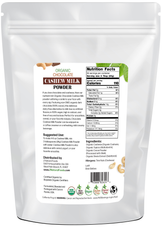 5 lb Chocolate Cashew Milk Powder - Organic back of the bag image