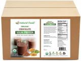Chocolate Vegan Protein - Organic front and back label of bulk