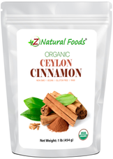 Photo of front of 1 lb bag of Cinnamon Powder (Ceylon) - Organic