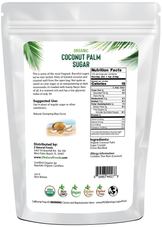 Coconut Palm Sugar - Organic back of the bag image 1 lb