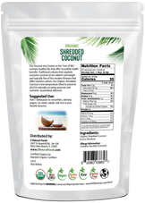 Back of the bag image of Coconut - Shredded, Raw Organic 1 lb