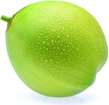 Image  whole wet green unripe coconut