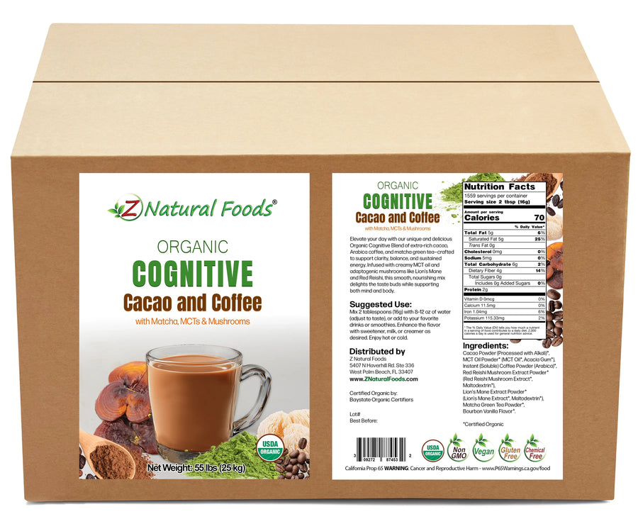 Front and back label image for Cognitive Cacao and Coffee in bulk