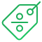 Green icon of discount tag