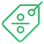 Green icon of discount tag