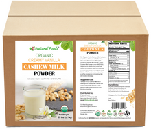 Image of front and back label image of Creamy Vanilla Cashew Milk Powder - Organic bulk