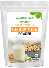 Image of front of 1 lb bag of Creamy Vanilla Cashew Milk Powder - Organic