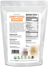 Crispy Puffed Quinoa - Organic back of the bag image 1 lb