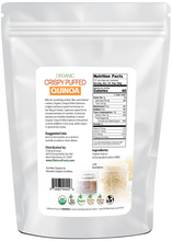 Crispy Puffed Quinoa - Organic back of the bag image 5 lb