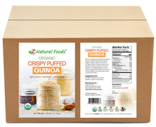 Crispy Puffed Quinoa - Organic front and back label image in bulk