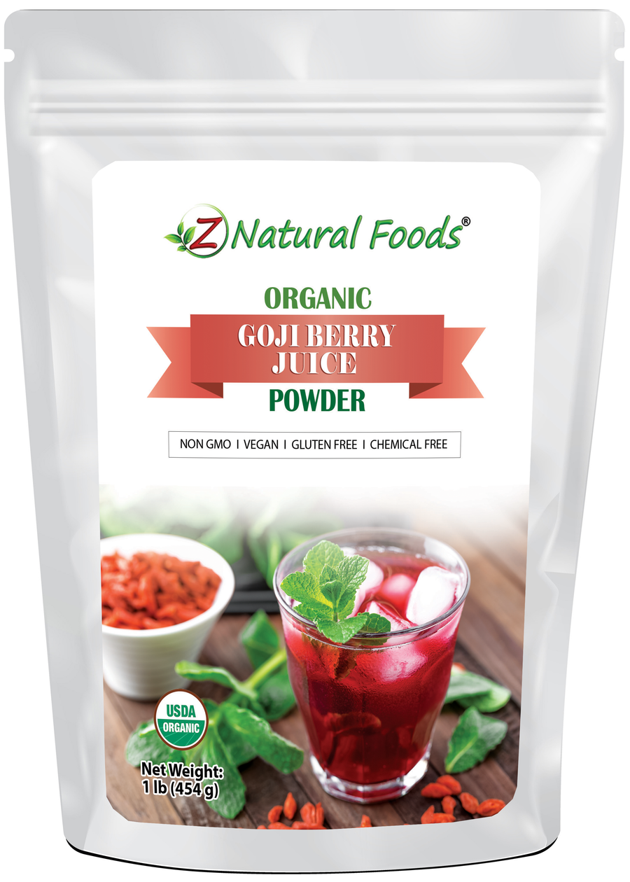 Picture of front of 1 lb bag of Goji Berry Juice Powder - Organic