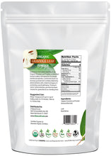 Organic Graviola Leaf Powder back of the bag image 5lb