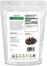 Photo of back of 1 lb bag of Guarana Seeds - Organic, Whole Herb & Root Powders Z Natural Foods