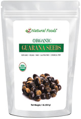 Photo of front of 1 lb bag of Guarana Seeds - Organic, Whole Herb & Root Powders Z Natural Foods