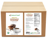 Photo of front and back label image of bulk package of Organic Instant Coffee powder