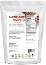 Photo of back of 2 lb bag of Mammoth Pecan Halves - Raw Organic