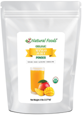 Photo of front of 5 lb bag of Mango Juice Powder - Organic