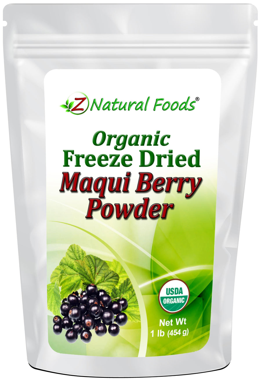 Maqui Berry Powder - Organic Freeze Dried front of the bag image Z Natural Foods 1 lb 