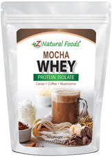 Image of front of 5 lb bag of Mocha Whey Protein Isolate