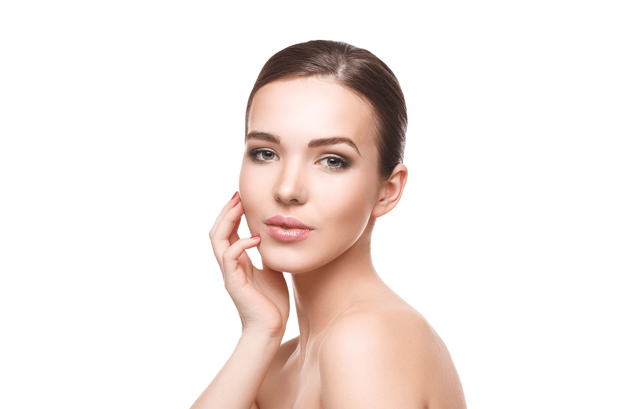 Image of young woman with glowing healthy skin.
