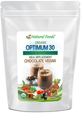 Optimum 30 Chocolate Vegan Meal Replacement - Organic front of the bag image 2.5 lb