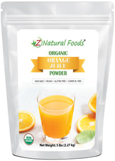 Photo of front of 5 lb bag of Orange Juice Powder - Organic