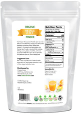 Photo of back of 5 lb bag of Orange Juice Powder - Organic