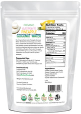 Photo of back of 1 lb bag of Organic Electrolyte Pineapple Coconut Water Z Natural Foods
