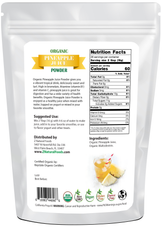 Photo of back of 1 lb bag of Pineapple Juice Powder - Organic