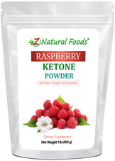 Image of front of 1 lb bag of Raspberry Ketone Extract Powder Fruit Powders Z Natural Foods 
