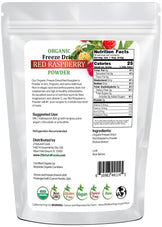 back of bag image of Red Raspberry Powder - Organic Freeze Dried Fruit Powders Z Natural Foods