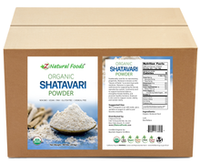 Photo of front and back label image of Shatavari Powder - Organic in bulk