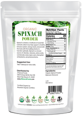 Back of bag image of Spinach Powder - Organic 1lb