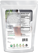 Photo of back of 1 lb bag of Stevia - Erythritol Blend - Organic