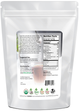 Photo of back of 5 lb bag of Stevia - Erythritol Blend - Organic